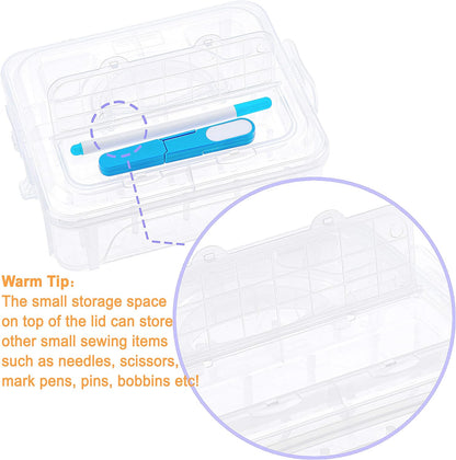 New brothread 80 Spools 500m Each Embroidery Machine Thread with Clear Plastic Storage Box - Colors Compatible with Janome and Robison-Anton Colors