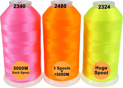 New brothreads - 40 Options- Various Assorted Color Packs of Polyester Embroidery Machine Thread Huge Spool 5000M for All Embroidery Machines