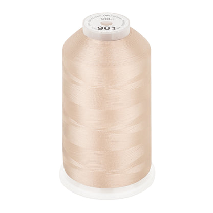 New brothread 100% Polyester with High Sheen Embroidery Thread, 5000M, 40WT(120D/2) 150+ Colors Selected for Commercial Multi Needles and Single Needle Embroidery Machine
