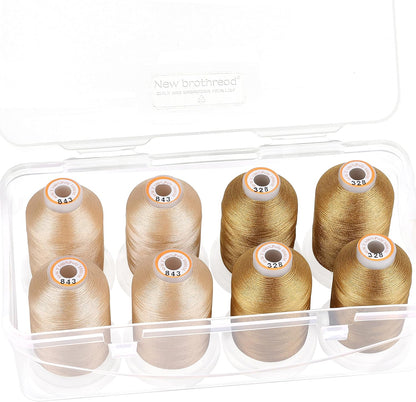 New brothread Polyester Embroidery Machine Thread 1000m Each with Clear Plastic Storage Box for Embroidery & Quilting