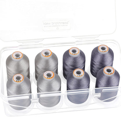 New brothread Polyester Embroidery Machine Thread 1000m Each with Clear Plastic Storage Box for Embroidery & Quilting