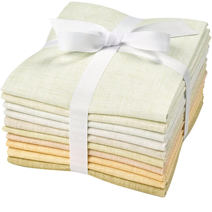 Craftido - 11 Options Solids with Tweed Tonals - Assorted Color Cotton Quilting Fabric Bundles 10pcs Fat Quarters 18"x21" - Medium Weight 5.2oz - for Quilting, Sewing and Crafts