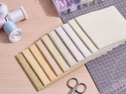 Craftido - 11 Options Solids with Tweed Tonals - Assorted Color Cotton Quilting Fabric Bundles 10pcs Fat Quarters 18"x21" - Medium Weight 5.2oz - for Quilting, Sewing and Crafts