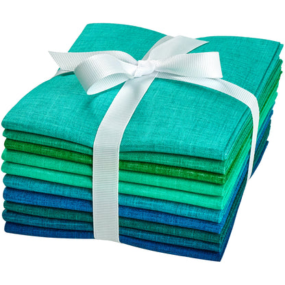 Craftido - 11 Options Solids with Tweed Tonals - Assorted Color Cotton Quilting Fabric Bundles 10pcs Fat Quarters 18"x21" - Medium Weight 5.2oz - for Quilting, Sewing and Crafts