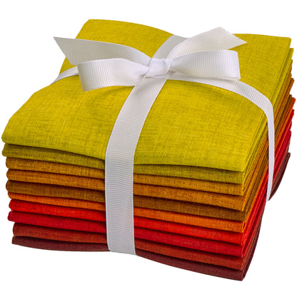 Craftido - 11 Options Solids with Tweed Tonals - Assorted Color Cotton Quilting Fabric Bundles 10pcs Fat Quarters 18"x21" - Medium Weight 5.2oz - for Quilting, Sewing and Crafts