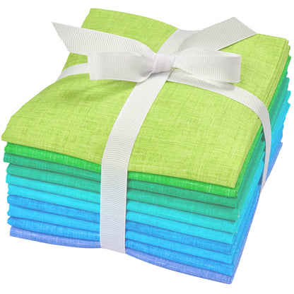 Craftido - 11 Options Solids with Tweed Tonals - Assorted Color Cotton Quilting Fabric Bundles 10pcs Fat Quarters 18"x21" - Medium Weight 5.2oz - for Quilting, Sewing and Crafts