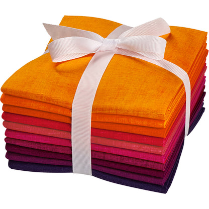 Craftido - 11 Options Solids with Tweed Tonals - Assorted Color Cotton Quilting Fabric Bundles 10pcs Fat Quarters 18"x21" - Medium Weight 5.2oz - for Quilting, Sewing and Crafts