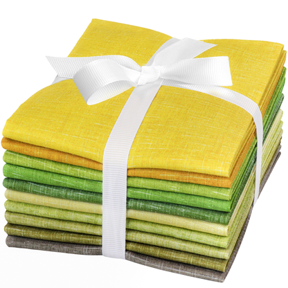 Craftido - 11 Options Solids with Tweed Tonals - Assorted Color Cotton Quilting Fabric Bundles 10pcs Fat Quarters 18"x21" - Medium Weight 5.2oz - for Quilting, Sewing and Crafts