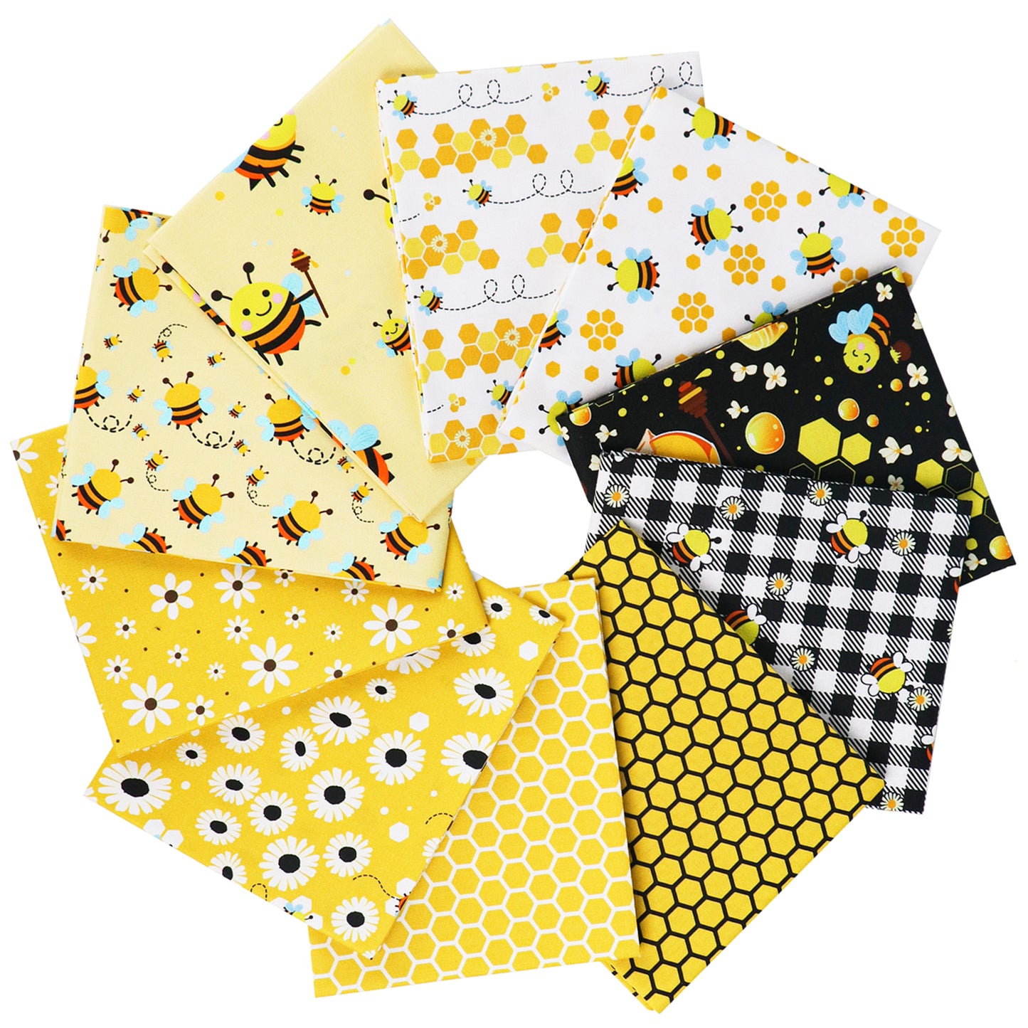 Craftido -25 Options- 100% Cotton Quilting Fabric Bundles 10pcs Fat Quarters 18”x21”-Medium Weight 5.2 oz- for Quilting, Sewing Project, Patchwork, DIY Crafts