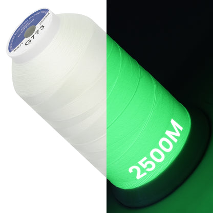 New brothread Single Huge Spool Luminary Glow in The Dark Embroidery Machine Thread Kit 30WT 2500M(2735Y) Each Spool for Embroidery, Quilting, Sewing