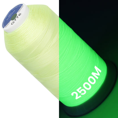 New brothread Single Huge Spool Luminary Glow in The Dark Embroidery Machine Thread Kit 30WT 2500M(2735Y) Each Spool for Embroidery, Quilting, Sewing