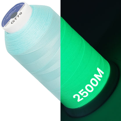 New brothread Single Huge Spool Luminary Glow in The Dark Embroidery Machine Thread Kit 30WT 2500M(2735Y) Each Spool for Embroidery, Quilting, Sewing