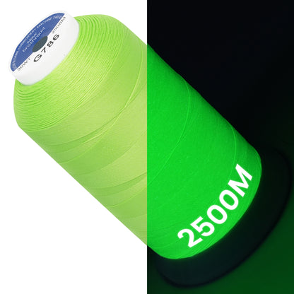 New brothread Single Huge Spool Luminary Glow in The Dark Embroidery Machine Thread Kit 30WT 2500M(2735Y) Each Spool for Embroidery, Quilting, Sewing