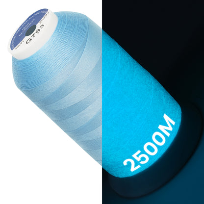 New brothread Single Huge Spool Luminary Glow in The Dark Embroidery Machine Thread Kit 30WT 2500M(2735Y) Each Spool for Embroidery, Quilting, Sewing