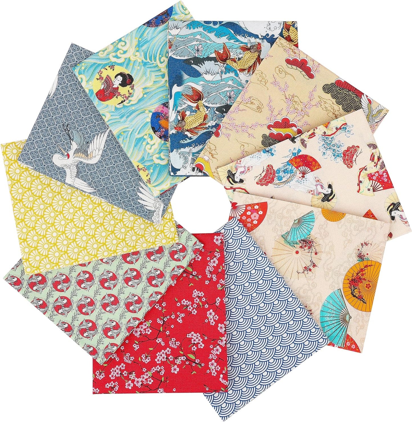 Craftido -25 Options- 100% Cotton Quilting Fabric Bundles 10pcs Fat Quarters 18”x21”-Medium Weight 5.2 oz- for Quilting, Sewing Project, Patchwork, DIY Crafts