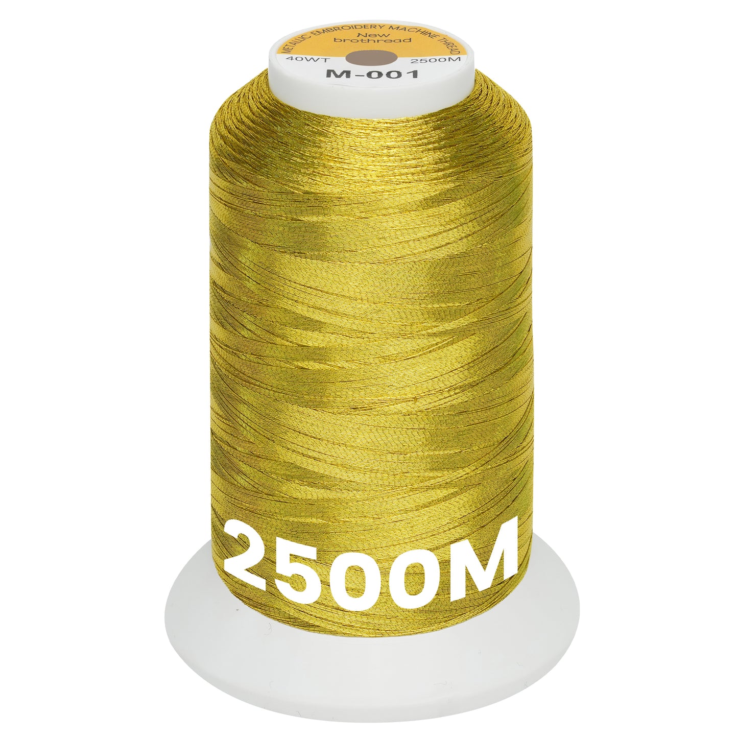 New brothread Single Huge Spool Metallic Embroidery Machine Thread 2500M (2735Y) Each for Commercial and Domestic Embroidery Machines