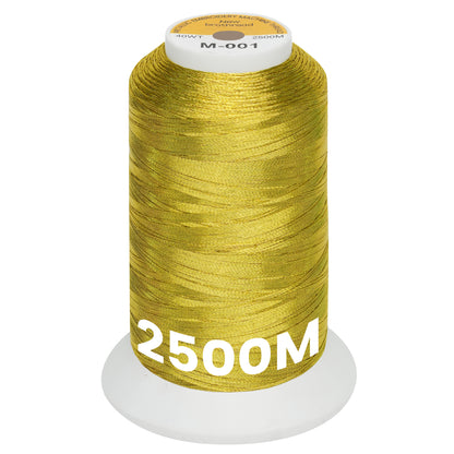 New brothread Single Huge Spool Metallic Embroidery Machine Thread 2500M (2735Y) Each for Commercial and Domestic Embroidery Machines