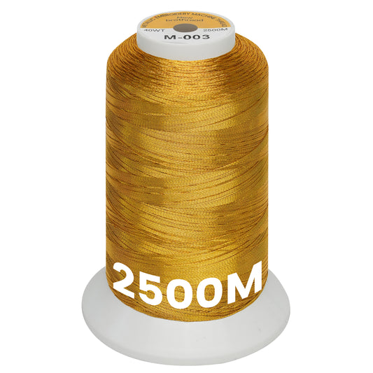 New brothread Single Huge Spool Metallic Embroidery Machine Thread 2500M (2735Y) Each for Commercial and Domestic Embroidery Machines