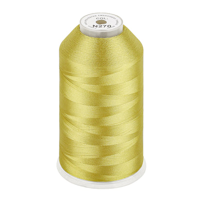 New brothread 100% Polyester with High Sheen Embroidery Thread, 5000M, 40WT(120D/2) 150+ Colors Selected for Commercial Multi Needles and Single Needle Embroidery Machine