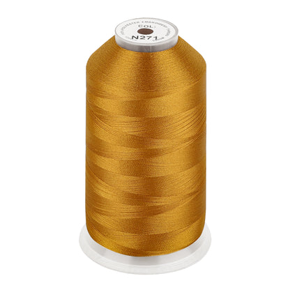 New brothread 100% Polyester with High Sheen Embroidery Thread, 5000M, 40WT(120D/2) 150+ Colors Selected for Commercial Multi Needles and Single Needle Embroidery Machine