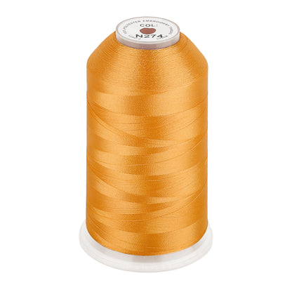 New brothread 100% Polyester with High Sheen Embroidery Thread, 5000M, 40WT(120D/2) 150+ Colors Selected for Commercial Multi Needles and Single Needle Embroidery Machine