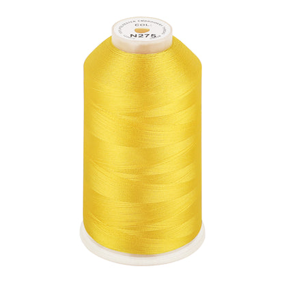 New brothread 100% Polyester with High Sheen Embroidery Thread, 5000M, 40WT(120D/2) 150+ Colors Selected for Commercial Multi Needles and Single Needle Embroidery Machine