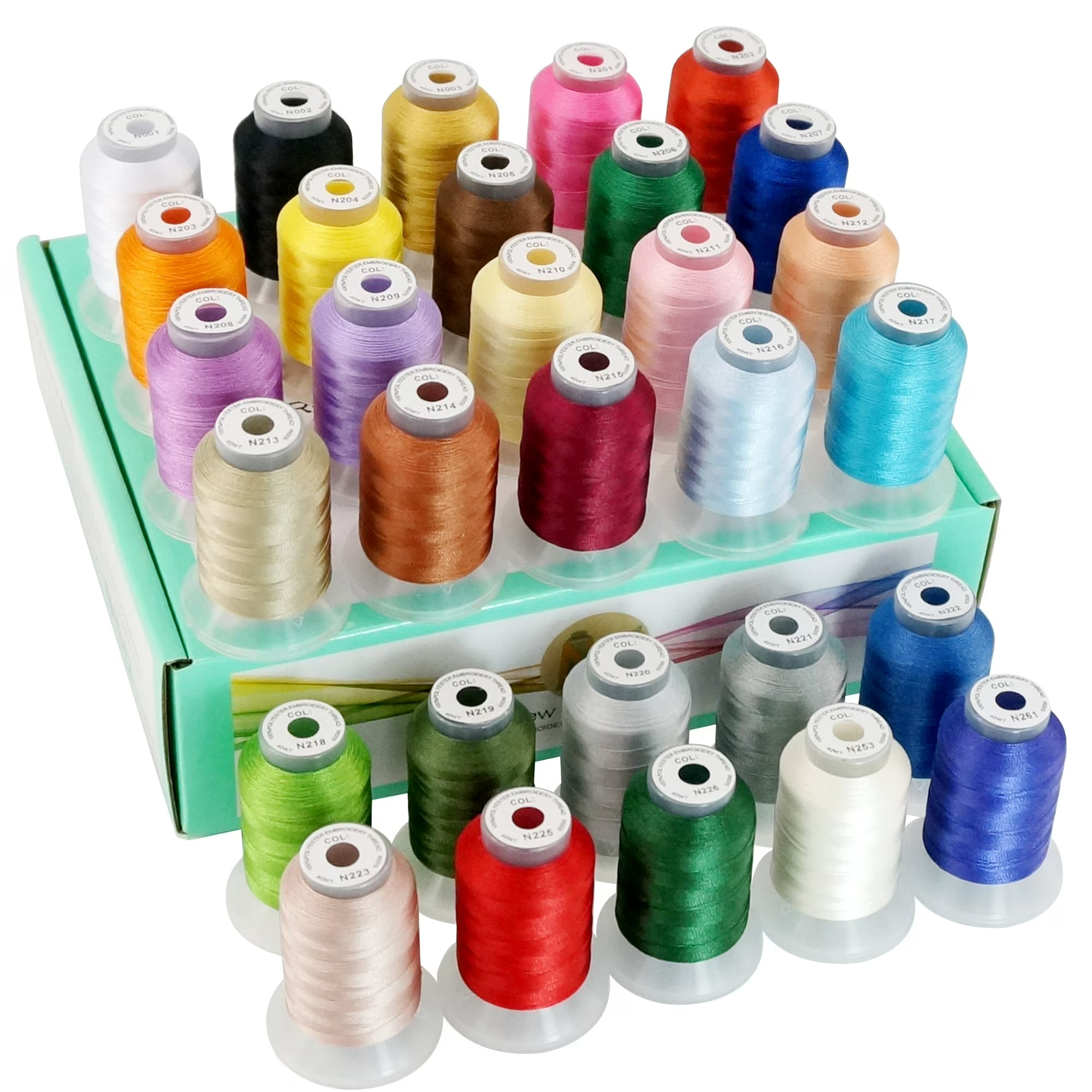 New brothread 30 Colors Polyester Embroidery Machine Thread Kit 500M