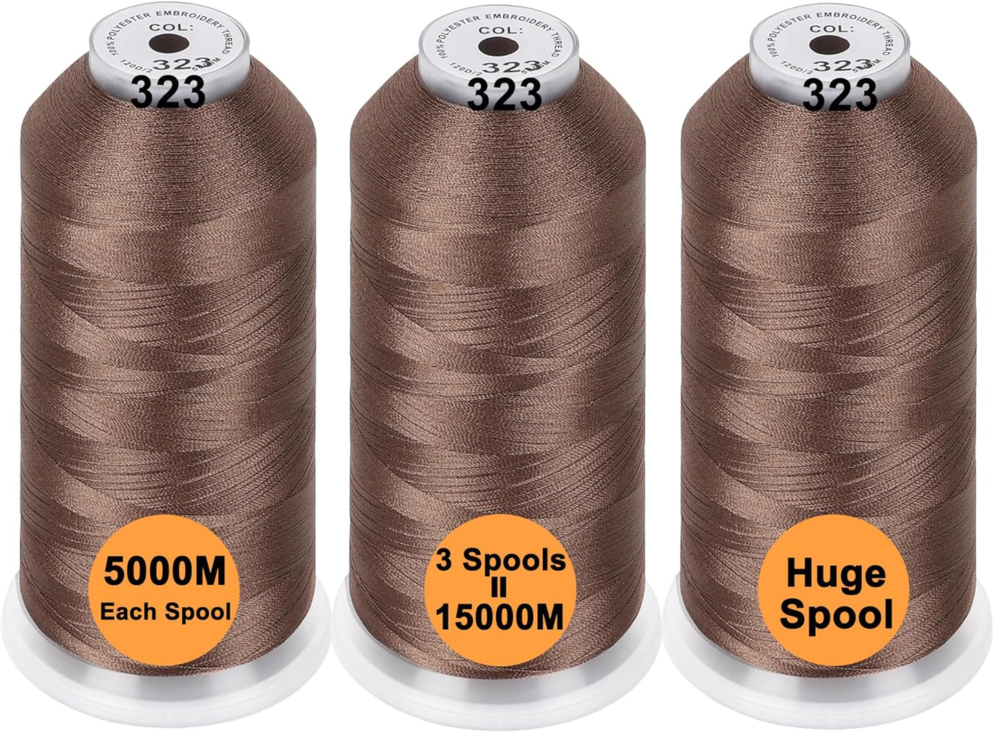 New brothreads - 40 Options- Various Assorted Color Packs of Polyester Embroidery Machine Thread Huge Spool 5000M for All Embroidery Machines