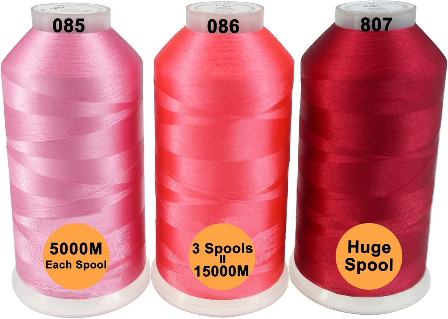New brothreads - 40 Options- Various Assorted Color Packs of Polyester Embroidery Machine Thread Huge Spool 5000M for All Embroidery Machines