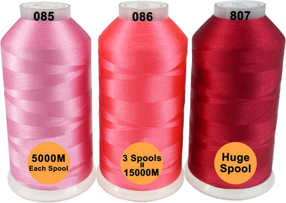 New brothreads - 40 Options- Various Assorted Color Packs of Polyester Embroidery Machine Thread Huge Spool 5000M for All Embroidery Machines