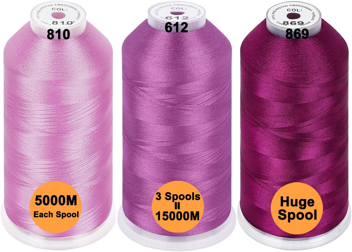 New brothreads - 40 Options- Various Assorted Color Packs of Polyester Embroidery Machine Thread Huge Spool 5000M for All Embroidery Machines