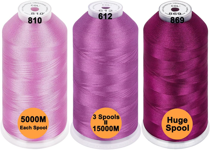 New brothreads - 40 Options- Various Assorted Color Packs of Polyester Embroidery Machine Thread Huge Spool 5000M for All Embroidery Machines