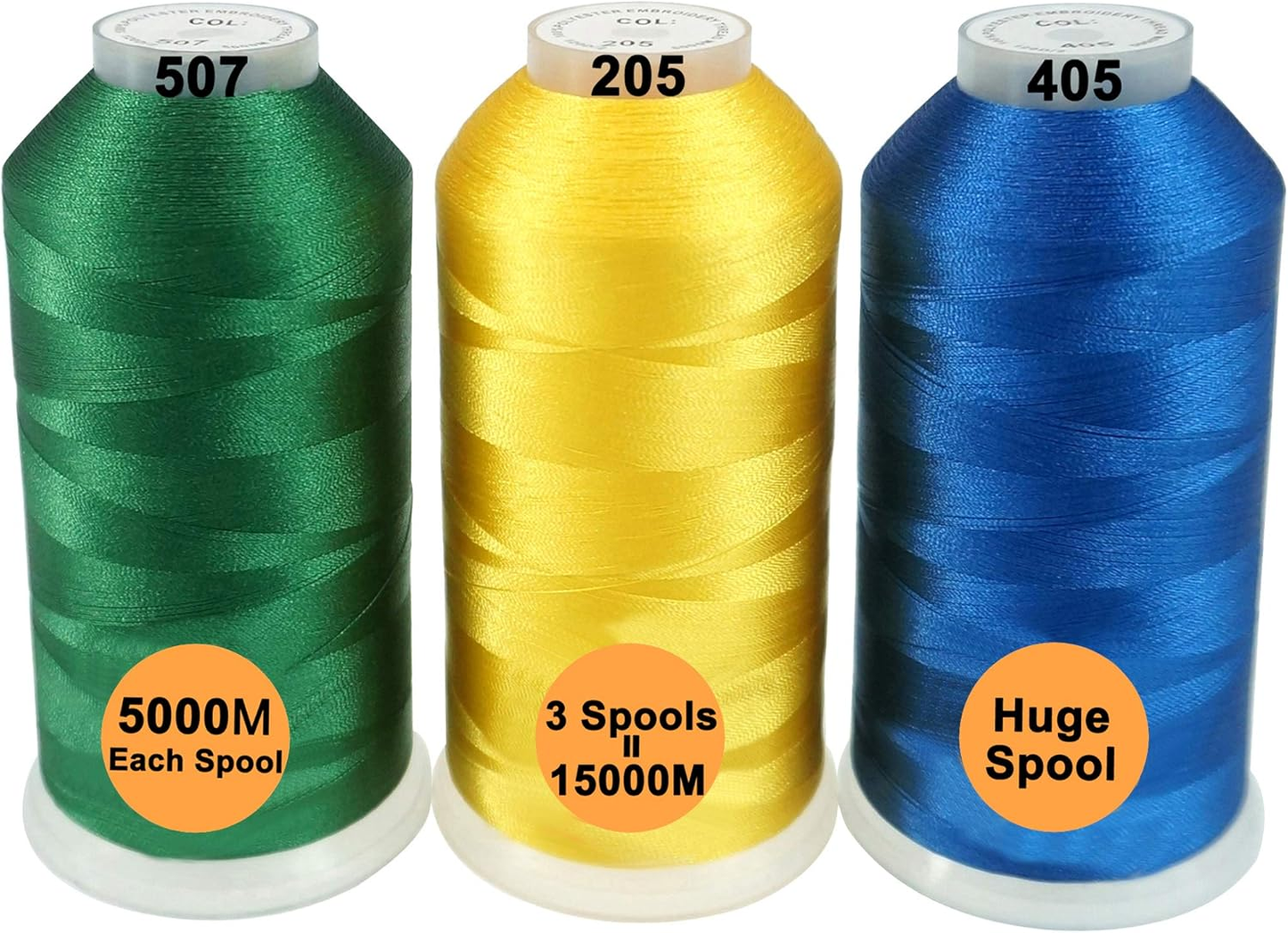 New brothreads - 40 Options- Various Assorted Color Packs of Polyester Embroidery Machine Thread Huge Spool 5000M for All Embroidery Machines