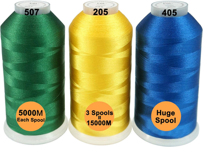 New brothreads - 40 Options- Various Assorted Color Packs of Polyester Embroidery Machine Thread Huge Spool 5000M for All Embroidery Machines