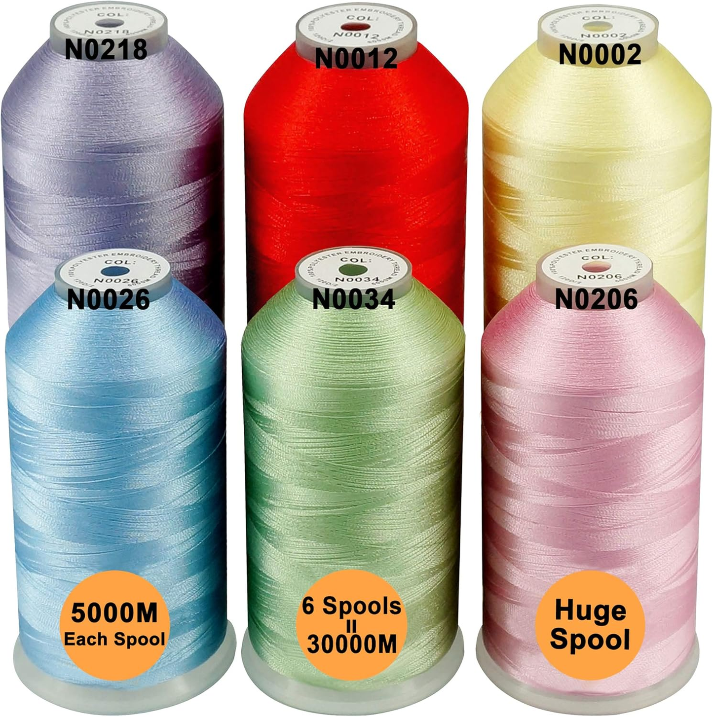 New brothreads - 40 Options- Various Assorted Color Packs of Polyester Embroidery Machine Thread Huge Spool 5000M for All Embroidery Machines