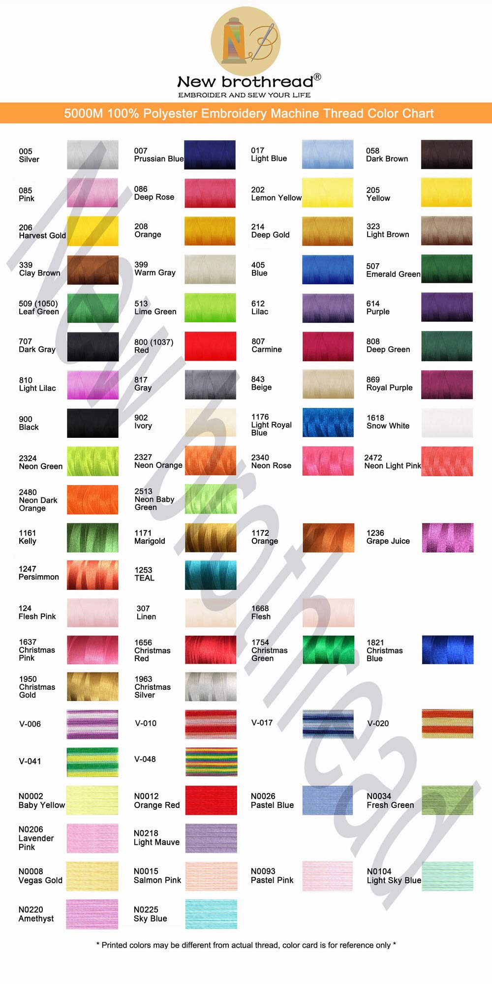 New brothreads - 40 Options- Various Assorted Color Packs of Polyester Embroidery Machine Thread Huge Spool 5000M for All Embroidery Machines