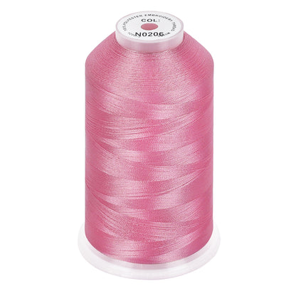 New brothread 100% Polyester with High Sheen Embroidery Thread, 5000M, 40WT(120D/2) 150+ Colors Selected for Commercial Multi Needles and Single Needle Embroidery Machine