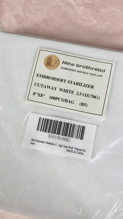 New brothread Cut Away Machine Embroidery Stabilizer Backing Precut Sheets - Medium Weight 2.5oz