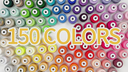 New brothread Mega Kit 150 Colors Compatible with Brother & Janome Polyester Embroidery Machine Thread 40WT 500M/550YD Each Spool for Brother Babylock Janome Singer Pfaff Husqvarna Bernina Machines