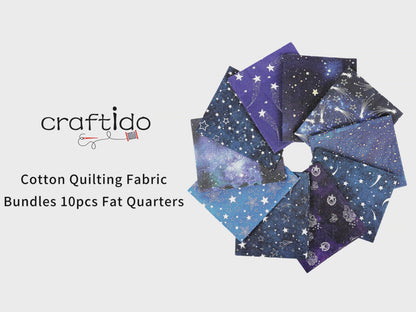 Craftido -25 Options- 100% Cotton Quilting Fabric Bundles 10pcs Fat Quarters 18”x21”-Medium Weight 5.2 oz- for Quilting, Sewing Project, Patchwork, DIY Crafts