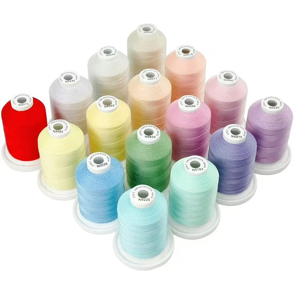 New brothread 16 Variegated Colors 100% Mercerized Cotton Thread 30WT 600M(660Y)