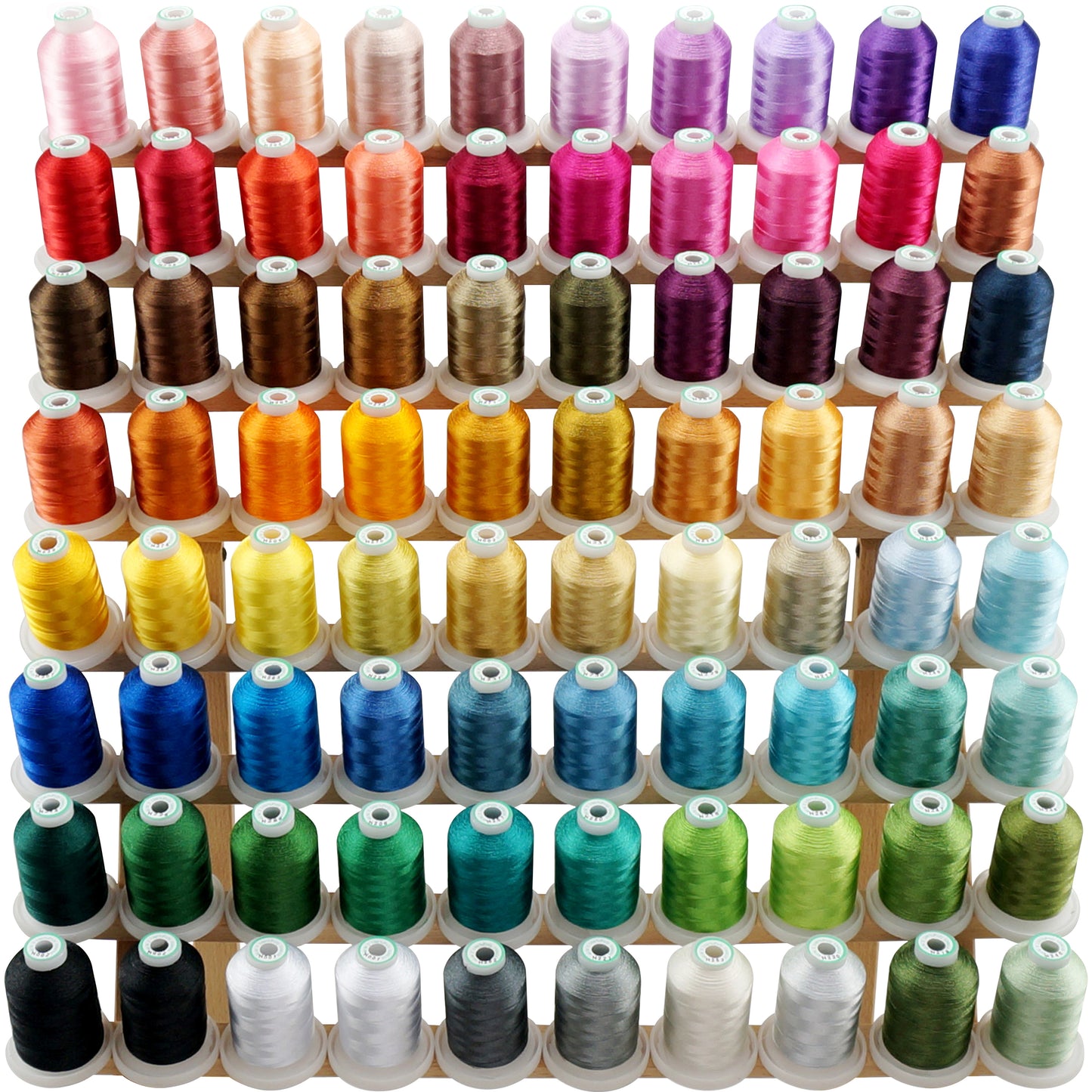New brothread 32 Spools Polyester Embroidery Machine Thread Kit 1000M  (1100Y) Each Spool - Colors Compatible with Janome and Robison-Anton Colors
