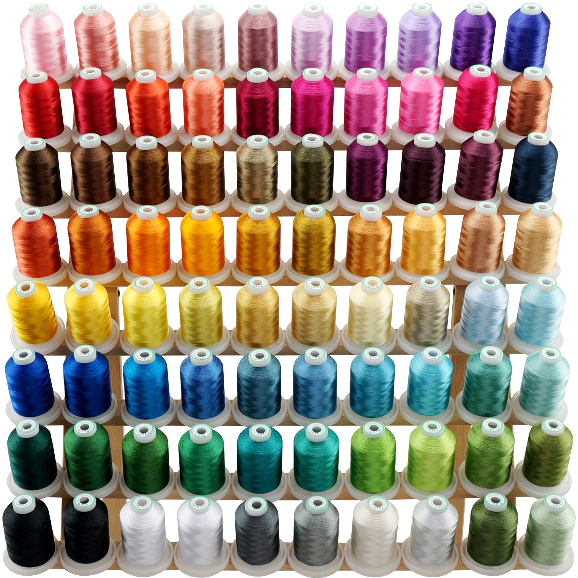 63 Colors Compatible with Brother Embroidery Machine Thread, Babylock,  Janome, Machines | 550 Yards Per Spool Cone for Sewing Machine | Includes  Color
