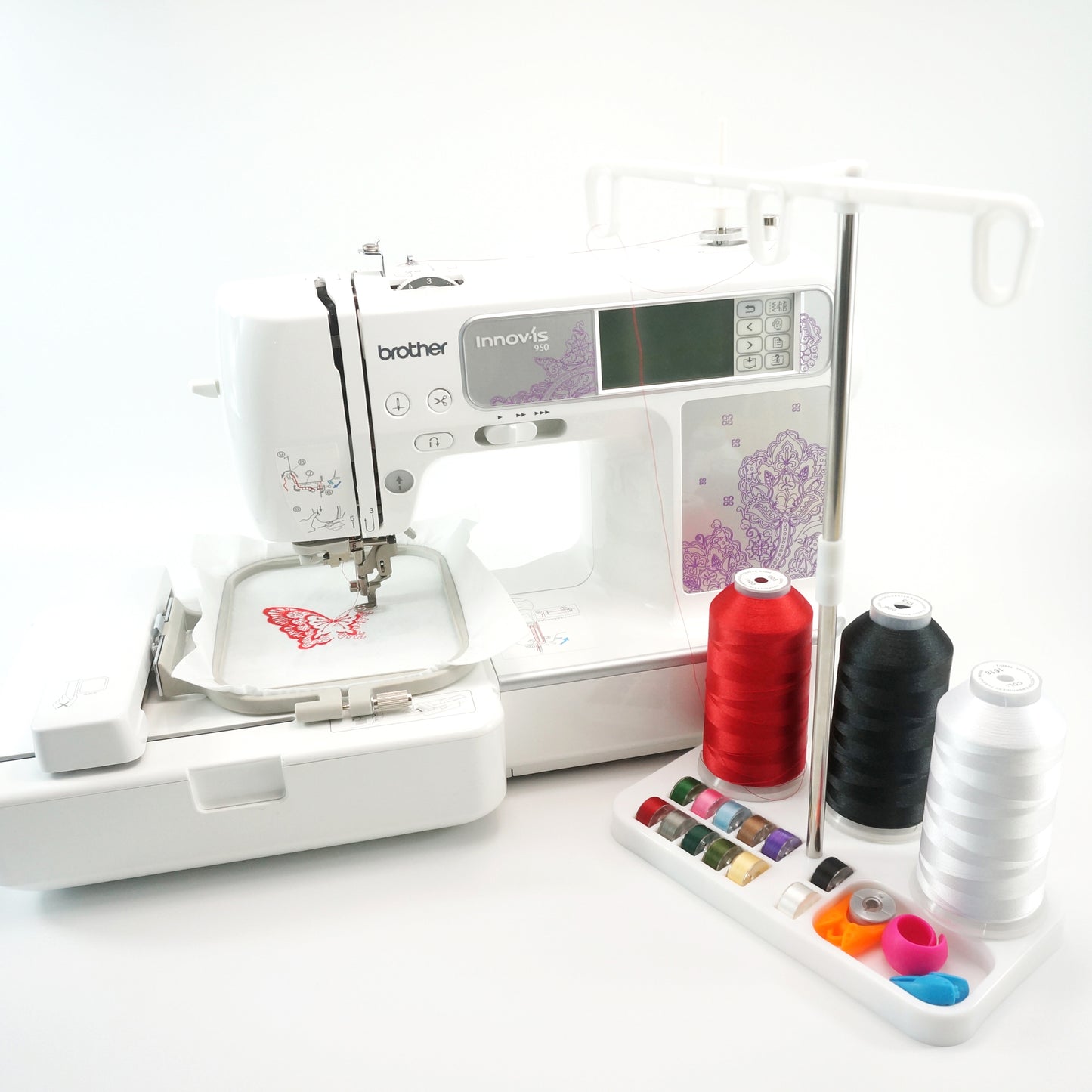 Light Weight Thread Stand -  Spools Holder for Domestic (Home-Base) Embroidery and Sewing Machines