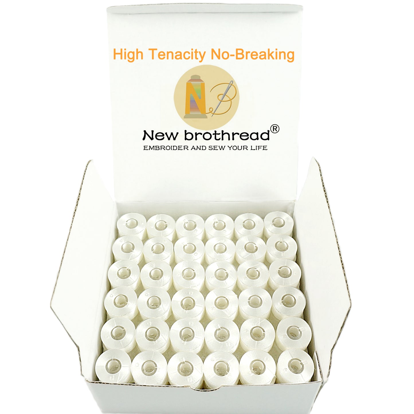 New brothread 144pcs White 70D/2(60WT) Prewound Bobbin Thread Plastic Size A SA156