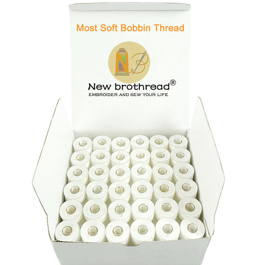 New brothread 144pcs White 60S/2(90WT) Prewound Bobbin Thread Plastic Size A SA156 for Embroidery & Sewing Machine Polyester Thread