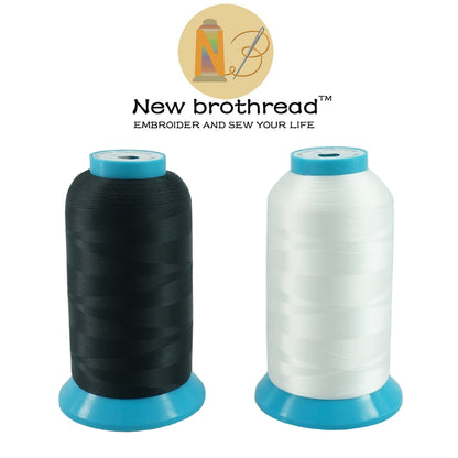 New brothread Set of 2 (Black+White) Bobbin Thread/Bottom Thread 60WT Huge Spool 5000M (5500Y) for Embroidery and Sewing Machines