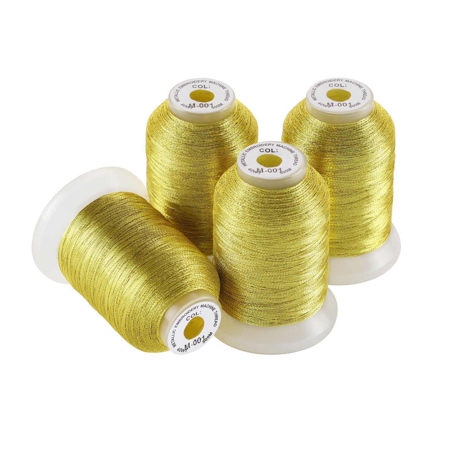 New brothread 4 Gold Metallic Embroidery Machine Thread Kit 500M (550Y)  Each Spool for Computerized Embroidery and Decorative Sewing