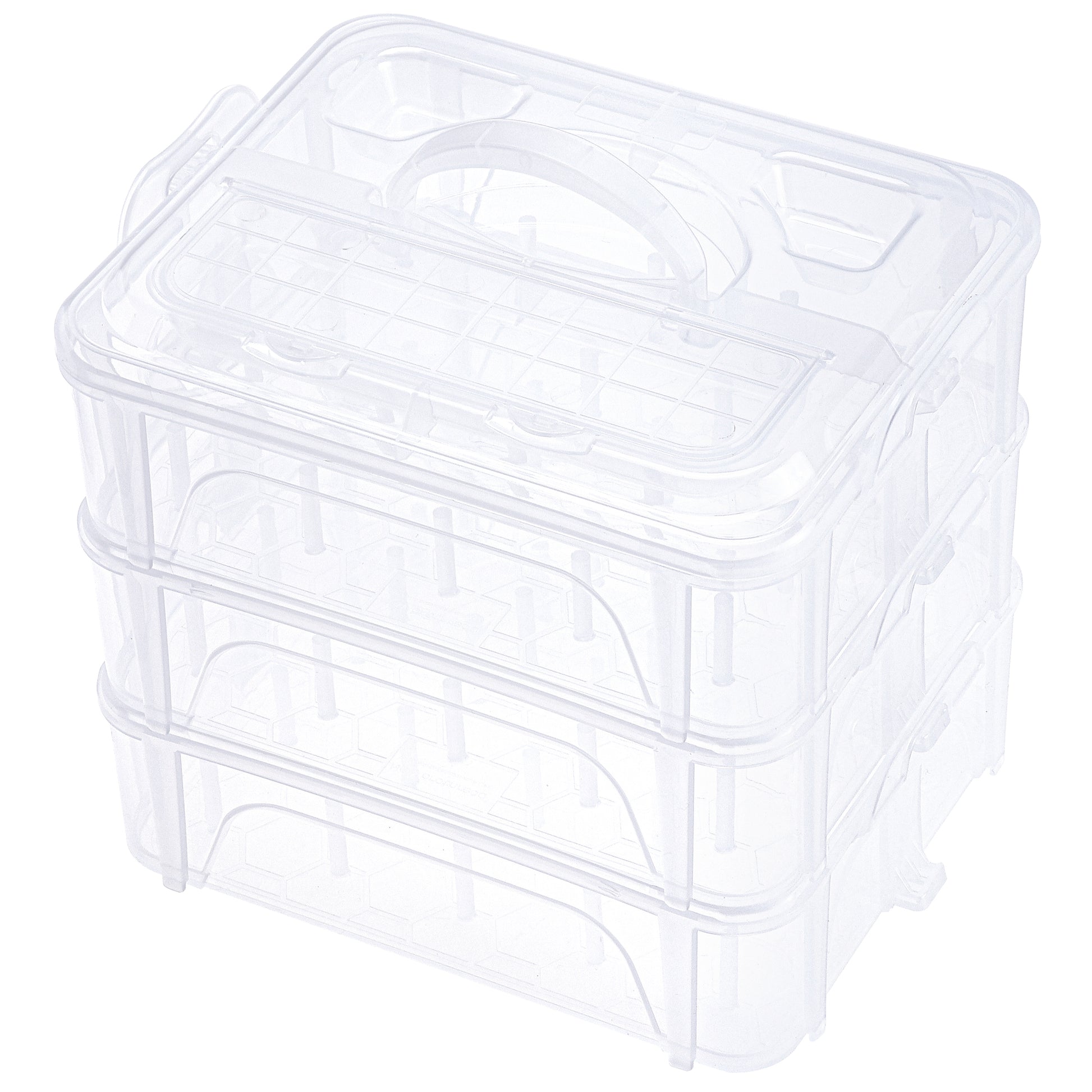 New brothread 3 Layers Stackable Clear Storage Box/Organizer for Holdi