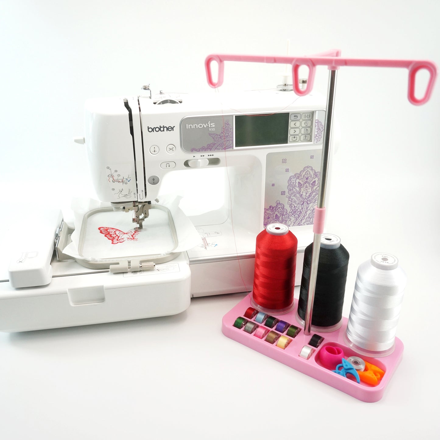 Light Weight Thread Stand -  Spools Holder for Domestic (Home-Base) Embroidery and Sewing Machines